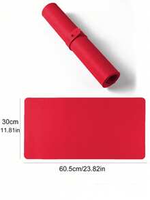 Bright Red Nail Art Table Mat, Made Of Waterproof And Soft PU Leather, Designed For Studio Tabletops And Foldable Nail Art Armrests. Ideal For Nail Artists In Salons And For Home Use. - Big red - View 2