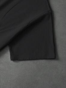 Manfinity Roghcode 男士休閒刺繡水洗短袖T恤，情人節、春夏季、Y2K、狂歡節、復古、街頭風、派對、聖帕特里克節、外出穿搭 - 黑色 - 查看 7
