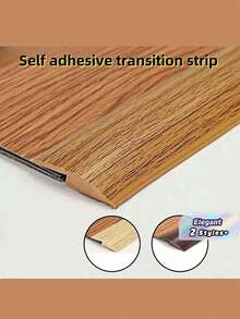 1pc Durable Self-Adhesive PVC Transition Strip, Wood Grain Design, Suitable For Carpet And Hard Floor Edges Decorative Trim, Flexible Edges, Fits Carpet, Laminate And Vinyl Baseboards, 39.37 Inches - multicolor - View 1