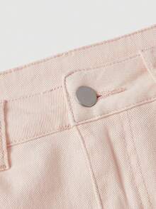 SHEIN MOD Women's Pocketed Rolled Hem Casual Versatile Denim Skirt - Baby Pink - View 3