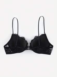 Bralution Brown Underwire Molded Cup High Support Push Up Balconette Bra With Front Closure Lace Trim Romantic Elegant Women's Lingerie - Coffee Brown - View 9