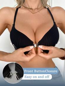 DesireSculpt 3pcs/Set Front Closure Sexy Lace Patchwork Bra Set - Multicolor - View 6