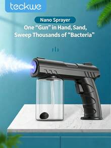 Teckwe 1 buah Pistol Semprot Atomisasi Pengisian Nirkabel 280ML, Semprotan Pemurni Udara Rumah Tangga, Semprotan Disinfeksi Alkohol Rumah Tangga, Cocok Untuk Rumah, Hotel, Penggunaan Sehari-hari, Peralatan Pembersih Portabel, Kapasitas Baterai: 1500mAh (Tidak Termasuk Kabel Data USB) - MultiWarna - View 1