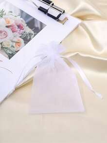 5/10/20/50/100pcs Multi Sizes White Organza Drawstring Bags, Transparent Mesh Gift Pouches, Jewelry Candy Cosmetic Soap Packaging, Wedding Favors, Birthday, Thanksgiving, Christmas Holiday Gift Storage Bags For Home And Party Use Sets For Gift Wraps - White - View 7