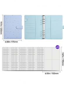 1 Set A5/A6 Size PU Leather Multi Functional Photo Card Album Refillable Binder Notebook With Rings For Pictures Tickets Cards Daily Planning Journal Office School Student Travel Gift Organization Storage Scrapbooking Supplies Vintage - Star model - View 10