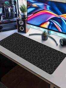 1PC Large Leopard Print Gaming Mouse Pad Diatomaceous Earth Material Black Desk Mat Home Office PC Laptop Anti Slip Waterproof Wear Resistant Sweat Proof Smooth - multicolor - View 6