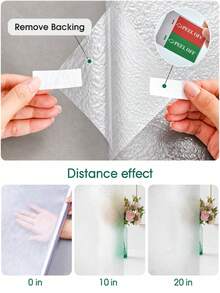 Static Water Ripple Window Film, Privacy 3D Laser Glass Sticker, Light Transmission Non-Transparent Decorative Window Cover For Bathroom, Bedroom And Kitchen - White - View 3
