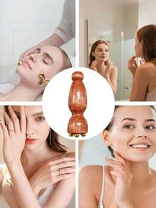 2‑Pack Pure Brass Facial Massage Tool, Mini Lotus‑Shaped Gua Sha Stick For Muscle Relaxation & Acupoint Therapy, Beauty Skincare Accessory - Multicolor - View 7