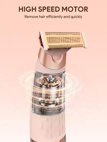 JMMO Electric Body Hair Trimmer For Women, Rechargeable Waterproof Shaver With 2 Replaceable Blades, Portable Bikini Underarm Leg Hair Removal Razor, Gentle Cordless Lady Grooming Tool - Pink - View 3
