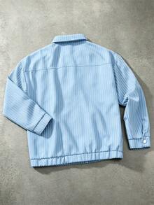 STYNVO Chaqueta casual a rayas para hombre primavera/otoño - Celeste - Ver 2
