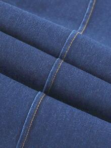 GlowEve CURVE Plus Size Women's Casual Two-Tone Non-Stretch Denim Jeans, All Season - Medium Wash - View 8