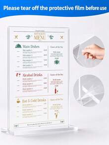 T-Shape Clear Acrylic Sign Holder Double Sided Display Stand For Menu Flyer Photo Office Restaurant Retail Wedding - Clear - View 7