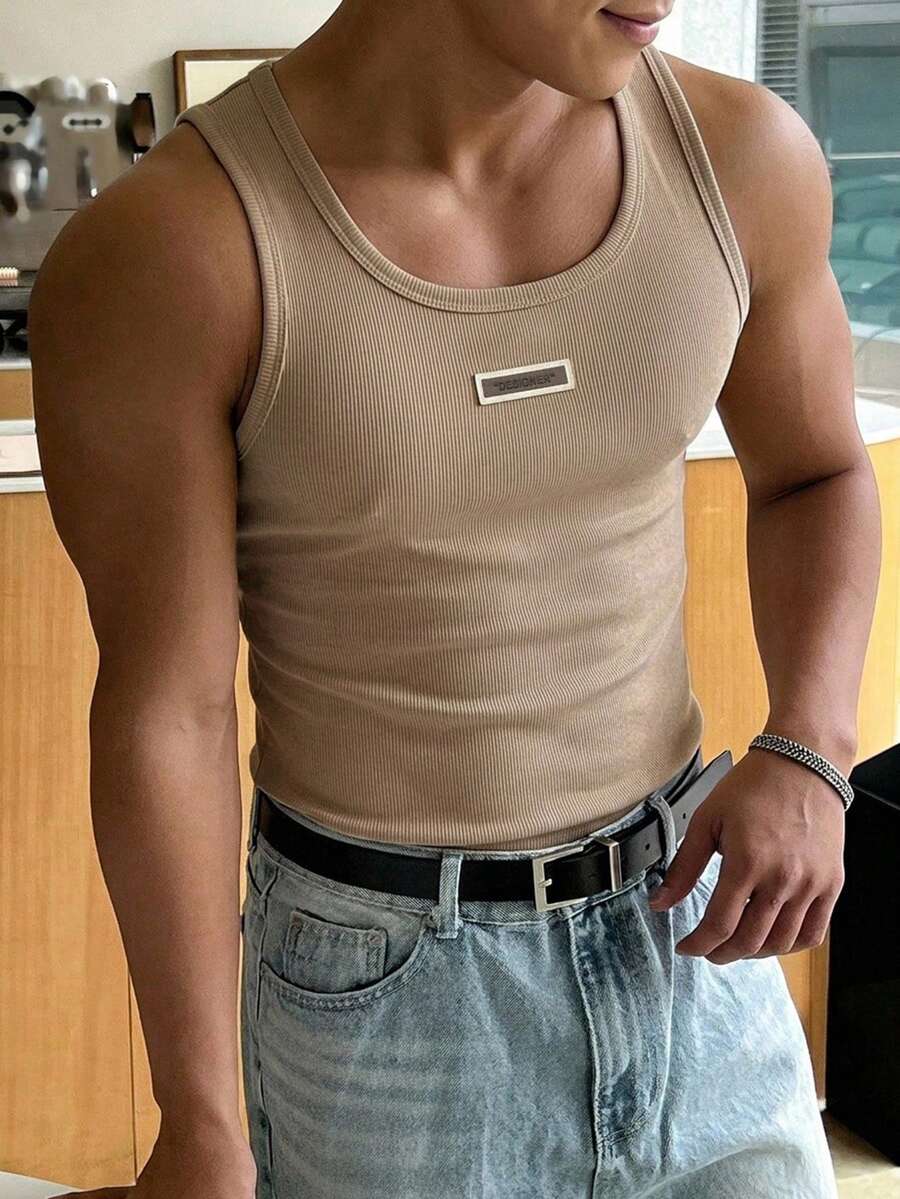 DAZY Men's Casual Denim Versatile Daily Wear Top - Khaki - View 1