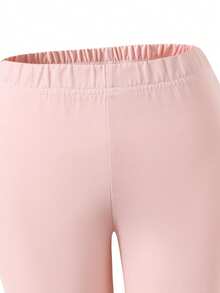 SHEIN Sparklyn Tween Girls Fall Outfits 3pcs/Set Girly Pink S Set, Stand Collar Jacket + Camisole + Flared Pants, Chic, Graduation, Layered, Gym - Pink - View 6