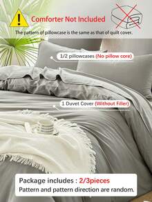 Cirelle 2/3pcs Bamboo Blend Bedding Set – 30% Viscose (Bamboo Pulp) + 70% Polyester, Ultra Soft & Breathable Cool Quilt Cover Set, Machine Washable (1 Cover + 2 Pillowcases, Insert Not Included) - Dark Grey - View 5