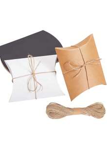 20 Solid Color Pillow Shaped Boxes, Kraft Paper Gift Packaging Boxes, Suitable For Weddings, Bridal Showers, Anniversaries, Birthdays, Holiday Party Gifts And Decorations. - Multicolor - View 3
