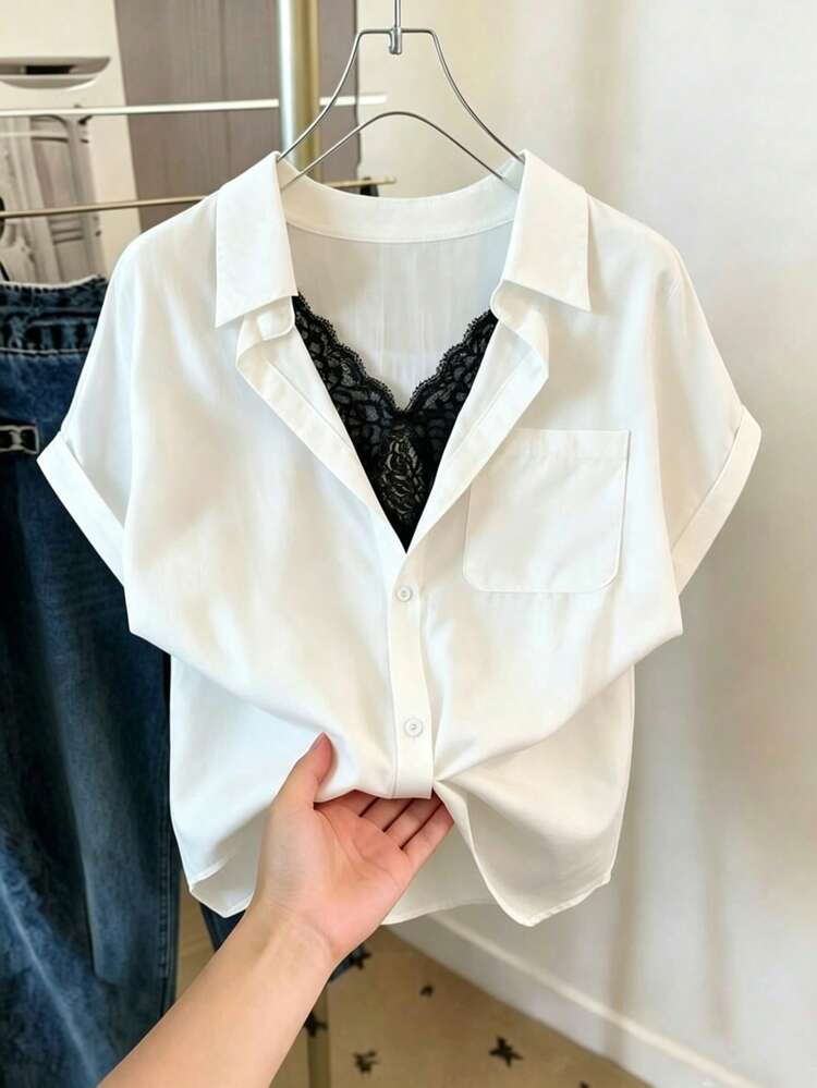 GlowEve White Summer Casual Women Elegant Blouses - White - View 1
