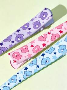 SHEIN X Care Bears 3件組可愛卡通圖案髮夾，禮物，髮飾髮夾 - 彩色 - 查看 3