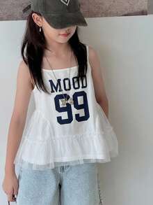 Dazy Kids Tween Girl Fall Clothes Tween Girls Round Neck Printed Sleeveless T-Shirt Summer - White - View 4