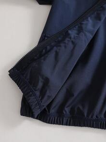 SHEIN 青少年男孩春秋休閒百搭連帽外套 - 藏蓝色 - 查看 6