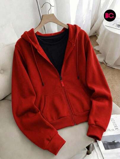 Sudadera para mujer con capucha y cierre completo, bolsillos frontales, estilo casual y cómodo