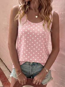 EMERY ROSE Women's Spring/Summer New Hot-Selling Polka Dot Print Pattern Casual Versatile Tank Top - Multicolor - View 4