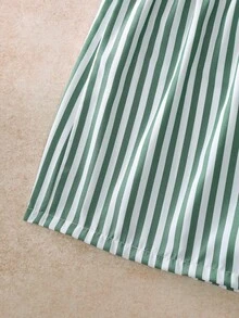EverLounge Striped Loose Comfortable Casual Romantic Men's Allover Pants - Green - View 5