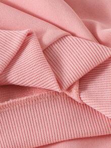 Elladie kids Baby Girl Bow Embroidery Sweatshirt And Pants Loose Fit Set - Pink - View 7