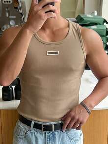 DAZY Men's Casual Denim Versatile Daily Wear Top - Khaki - View 4