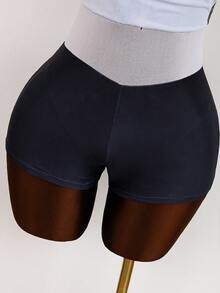 SHEIN 女款純色圓領海灘度假泳裝洋裝，夏季泳裙 - 彩色 - 查看 6
