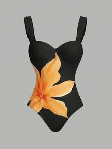 Swim Oasis 女款花卉印花細肩帶連身泳衣附罩裙 - 彩色 - 查看 3