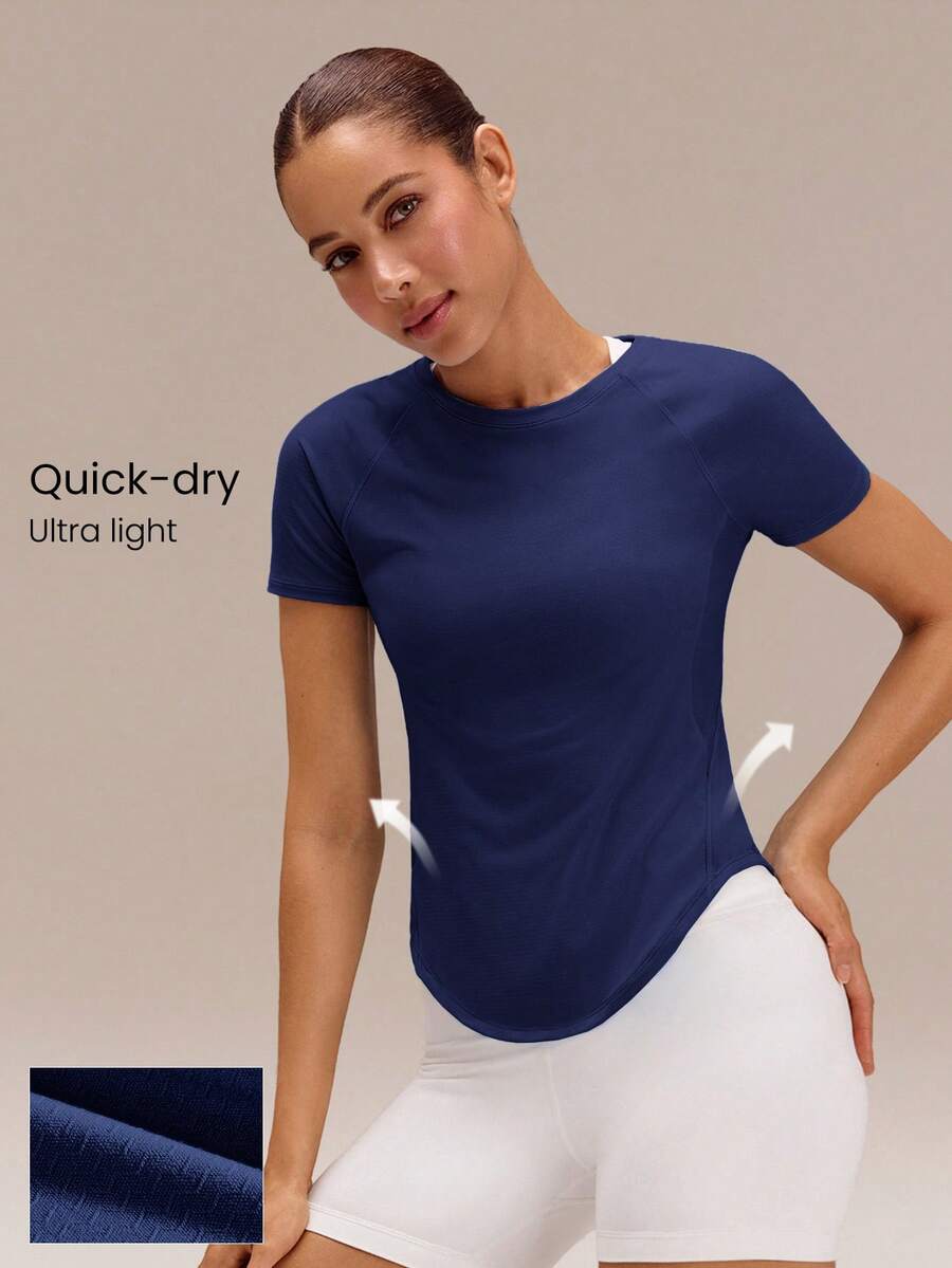 GLOWMODE Power Play Quick-Dry Tee Fitted Shirt Gym - Dark Blue - View 1