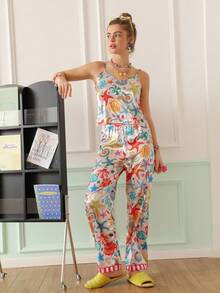 Chillnights PJS11 Women's Satin Digital Print Pajama Set - Multicolor - View 3