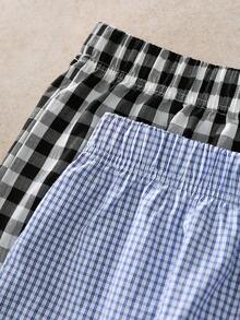 EverLounge 2-Color Combination Plaid Print Comfortable Casual Men's Allover Pants (2pcs/Set) - Multicolor - View 5