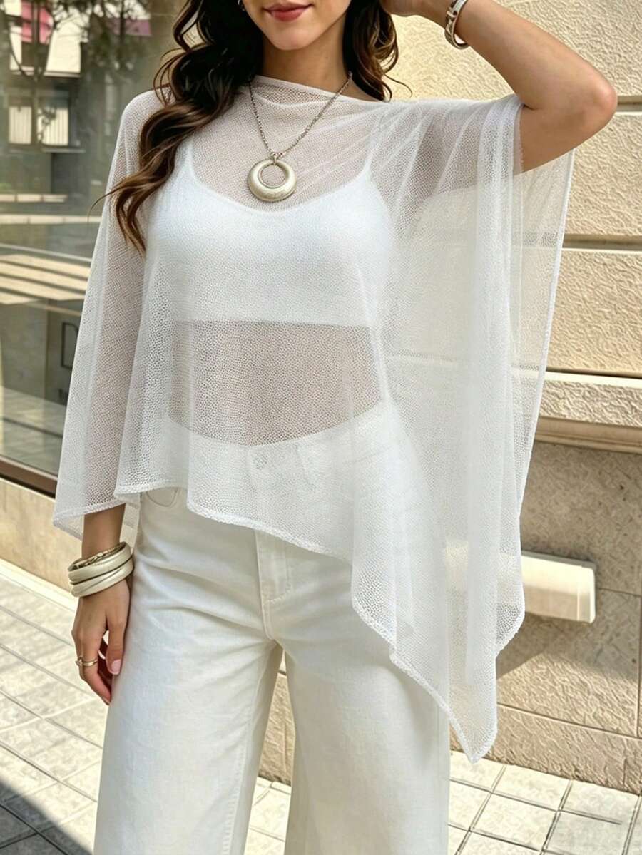 SHEIN Holidaya Women's Solid Color Casual Versatile Daily Wear Knit Top