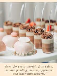 20/10pcsSmall Slanted Dessert Cups, Slanted Round Cups, Mousse Cups, Pudding Cups, Dessert Cups, Small Transparent Jelly Pudding Ice Cream Mousse Cups, Ideal For Mousse, Pudding And Desserts, Suitable For Weddings, Holidays, Parties - White - View 10
