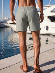 Ocevento Men's Striped Fashion Versatile Drawstring Waist Pocket Shorts - Multicolor - View 2