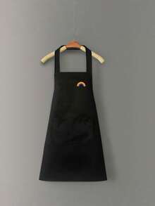 Multi-Color Cotton Work Apron With Brown Straps & Pockets, Waterproof Adjustable Apron For Men Women, Ideal For Kitchen, Coffee Shop, Bakery & Cooking - Multicolor - View 6