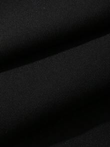 Dazy Plus 素色彈性腰寬腿針織休閒長褲 - 黑色 - 查看 6