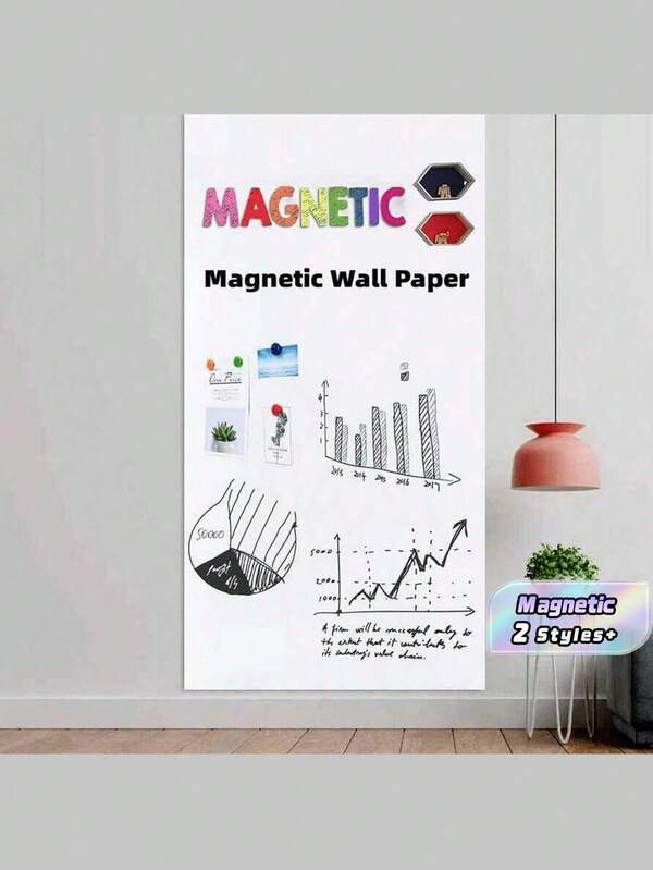 Magnetische Trocken Abwisch Wandaufkleber, selbstklebend, abnehmbar, Whiteboard für Büro & Zuhause, inklusive Stift, Magnete und Radiergummi, Weißwandtafel