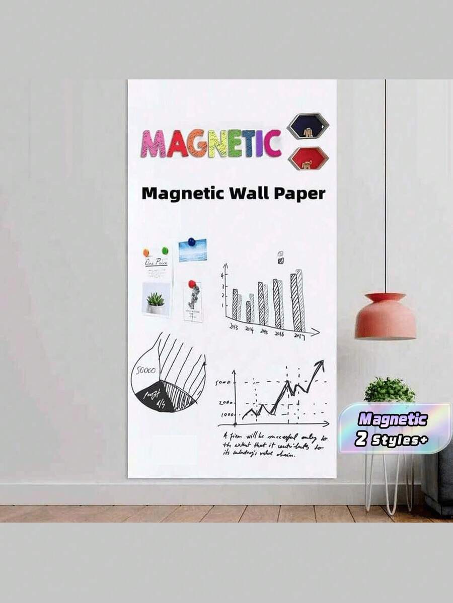 Stiker Dinding Magnetik yang Dapat Dihapus Kering, Perekat Mandiri, Dapat Dilepas, Papan Tulis untuk Kantor & Rumah, Termasuk Spidol, Magnet, dan Penghapus, Papan Tulis Putih - Beraneka warna - View 1