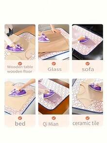 1 Pc Foldable Ironing Mat, Portable Heat Resistant Iron Pad For Home & Bed Use. High Temperature Resistant, Waterproof And Anti-Slip Soft Ironing Board, Suitable For Home And Travel. - Multicolor - View 3