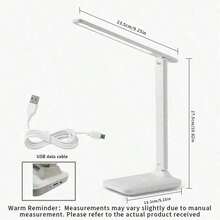 1 pieza Lámpara de escritorio LED plegable de 3 niveles de luz blanca ajustable, lámpara de estudio/lectura que cuida los ojos para escribir, adecuada para dormitorio, sala de estar, estudio, escritorio, oficina - Blanco - Ver 11