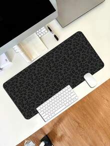 1PC Large Leopard Print Gaming Mouse Pad Diatomaceous Earth Material Black Desk Mat Home Office PC Laptop Anti Slip Waterproof Wear Resistant Sweat Proof Smooth - multicolor - View 7
