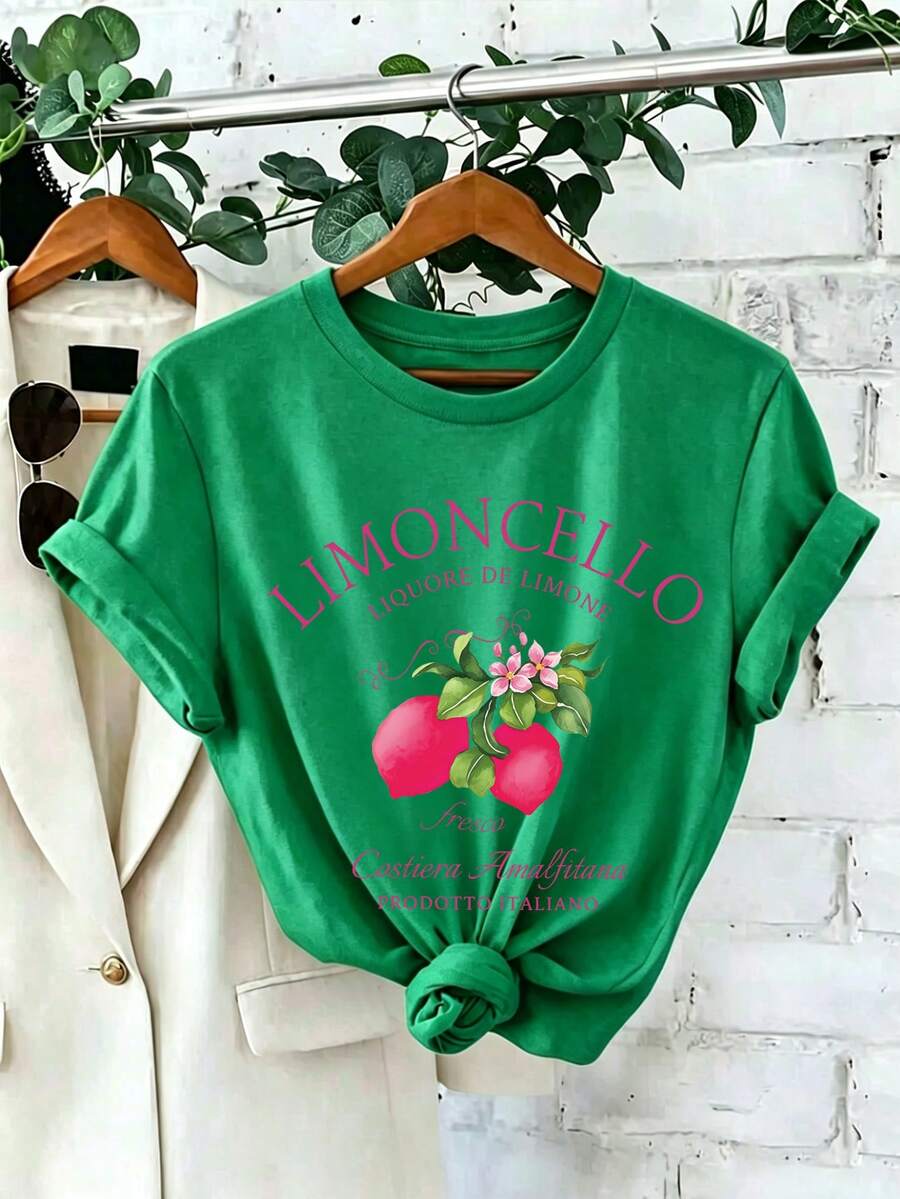 Calvaya 檸檬酒 T-Shirt,義大利阿瑪菲海岸檸檬 T-Shirt - 綠色 - 查看 1