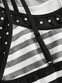 Girlism Set Pakaian Rajut Bergaris dan Polkadot 5 Potong untuk Semua Musim, Set Kamisol dan Bra Sederhana dan Nyaman, Sempurna untuk Kembali ke Sekolah - MultiWarna - View 5