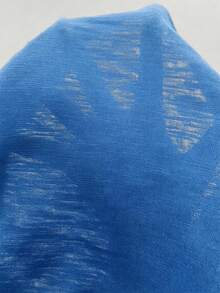 SHEIN Top de cuello halter de unicolor casual y versátil para uso diario de mujer - azul real - Ver 8