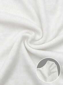 SHEIN LUNE 秋冬休閒百搭純色側開衩綁帶針織毛衣 - 白色 - 查看 8