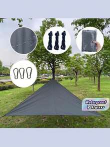 1PC Foldable Waterproof Triangle Sun Shade Sail, Suitable For Outdoor Activities, Backyard Canopy, Camping Tent, Etc. Sun Shade Cloth, Sun Sail, Triangular Waterproof Sun Shade Sail, Applicable For Yard, Patio, Deck, Gazebo And Other Outdoor Spaces. - multicolor - View 2