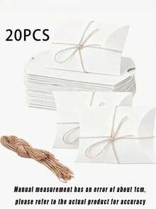 20 Solid Color Pillow Shaped Boxes, Kraft Paper Gift Packaging Boxes, Suitable For Weddings, Bridal Showers, Anniversaries, Birthdays, Holiday Party Gifts And Decorations. - Multicolor - View 12